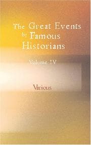 Tapa de The Great Events by Famous Historians Volume IV