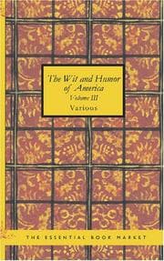 Tapa de The Wit and Humor of America Volume III