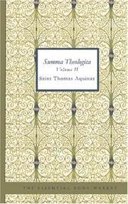 Tapa de Summa Theologica Volume II
