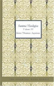 Tapa de Summa Theologica Volume III