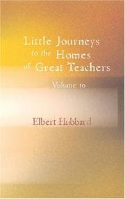 Tapa de Little Journeys to the Homes of the Great Volume 10
