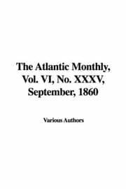 Tapa de The Atlantic Monthly, Vol. VI, No. XXXV, September, 1860