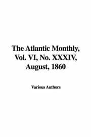 Tapa de The Atlantic Monthly, Vol. VI, No. XXXIV, August, 1860