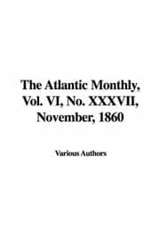 Tapa de The Atlantic Monthly, Vol. VI, No. XXXVII, November, 1860