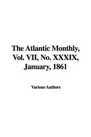 Tapa de The Atlantic Monthly, Vol. VII, No. XXXIX, January, 1861