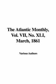 Tapa de The Atlantic Monthly, Vol. VII, No. XLI, March, 1861