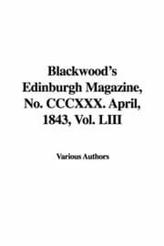 Tapa de Blackwood's Edinburgh Magazine, No. CCCXXX. April, 1843, Vol. LIII