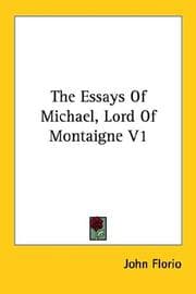 Tapa de The Essays Of Michael, Lord Of Montaigne V1