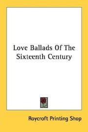 Tapa de Love Ballads Of The Sixteenth Century