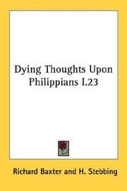 Tapa de Dying Thoughts Upon Philippians I.23