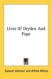 Tapa de Lives Of Dryden And Pope