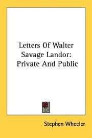 Tapa de Letters Of Walter Savage Landor
