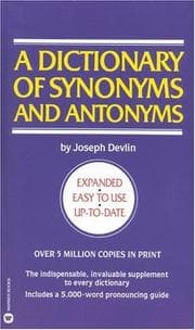 Tapa de A Dictionary of Synonyms and Antonyms