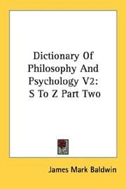 Tapa de Dictionary Of Philosophy And Psychology V2