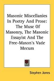 Tapa de Masonic Miscellanies In Poetry And Prose