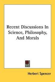 Tapa de Recent Discussions In Science, Philosophy, And Morals