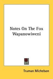 Tapa de Notes On The Fox Wapanowiweni