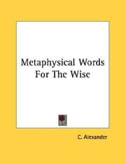 Tapa de Metaphysical Words For The Wise