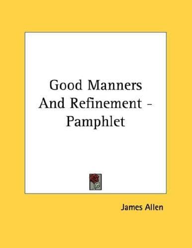 Tapa de Good Manners And Refinement - Pamphlet