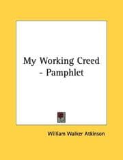 Tapa de My Working Creed - Pamphlet
