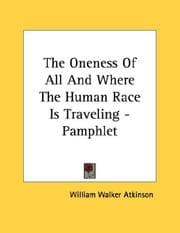 Tapa de The Oneness Of All And Where The Human Race Is Traveling - Pamphlet