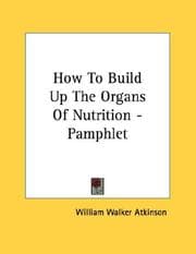 Tapa de How To Build Up The Organs Of Nutrition - Pamphlet