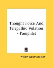 Tapa de Thought Force And Telepathic Volation - Pamphlet
