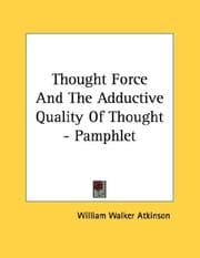 Tapa de Thought Force And The Adductive Quality Of Thought - Pamphlet