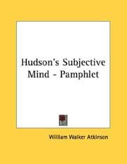 Tapa de Hudson's Subjective Mind - Pamphlet