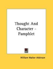 Tapa de Thought And Character - Pamphlet