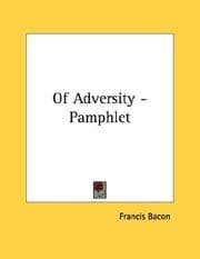 Tapa de Of Adversity - Pamphlet