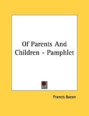 Tapa de Of Parents And Children - Pamphlet