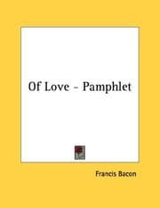 Tapa de Of Love - Pamphlet