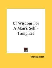 Tapa de Of Wisdom For A Man's Self - Pamphlet