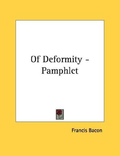 Tapa de Of Deformity - Pamphlet