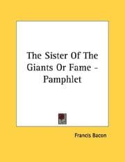 Tapa de The Sister Of The Giants Or Fame - Pamphlet