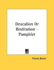 Tapa de Deucalion Or Restitution - Pamphlet