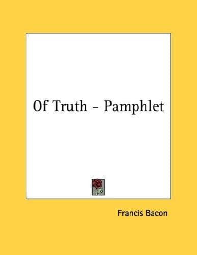 Tapa de Of Truth - Pamphlet