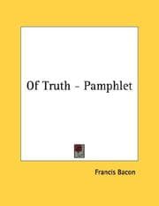 Tapa de Of Truth - Pamphlet