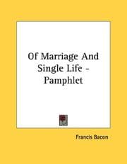 Tapa de Of Marriage And Single Life - Pamphlet