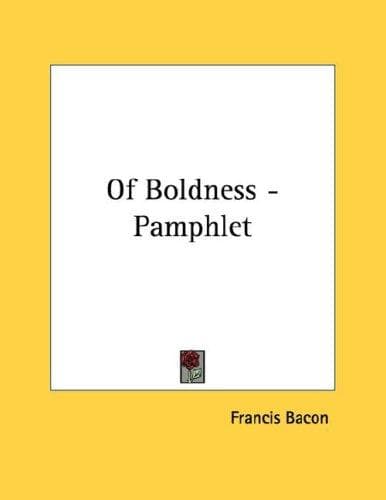 Tapa de Of Boldness - Pamphlet
