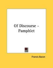Tapa de Of Discourse - Pamphlet