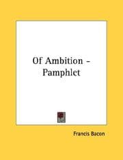 Tapa de Of Ambition - Pamphlet