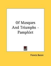 Tapa de Of Masques And Triumphs - Pamphlet