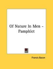 Tapa de Of Nature In Men - Pamphlet