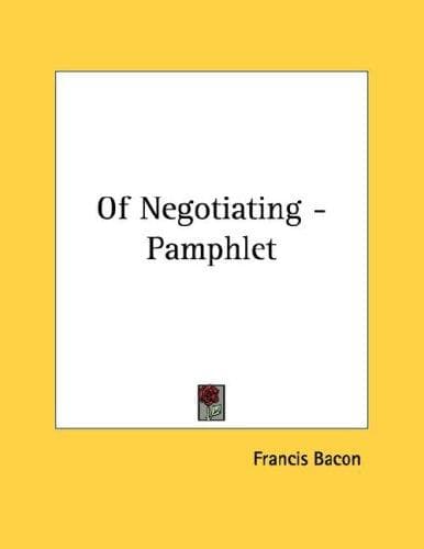 Tapa de Of Negotiating - Pamphlet
