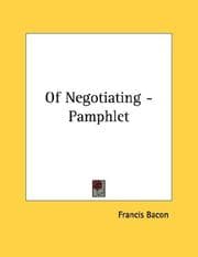 Tapa de Of Negotiating - Pamphlet