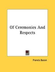 Tapa de Of Ceremonies And Respects