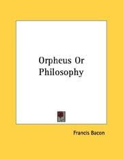 Tapa de Orpheus Or Philosophy