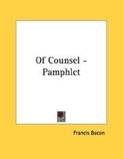 Tapa de Of Counsel - Pamphlet